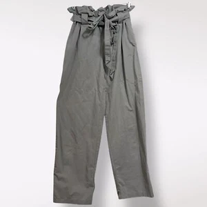 Cartonnier Anthropologie Tie Waist Paperbag Pants Size XS Gray Pockets Stretch - Picture 1 of 9