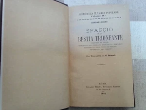 Giordano Bruno - SPACCIO DE LA BESTIA TRIONFANTE - Edoardo Perino editore 1888 - Foto 1 di 3