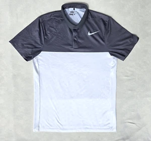 Nike Golf Flyknit Dri-Fit Mesh Snap-Up Uomo M Polo Grigio Bianco Vestibilità Moderna - Foto 1 di 8