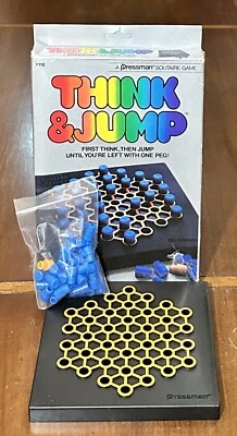 Vintage THINK & JUMP Pressman COMPLETE Solitaire Game 1984 #112 - Image 1 of 4