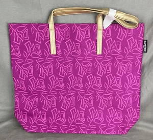 NUOVA borsa grande Lancome Paris rosa brillante floreale rose fiori - Foto 1 di 4