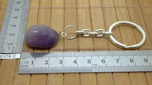 Très beau porte-clés en AMETHYSTE pierre roulée minéraux lithotherapie reiki - Picture 1 of 3