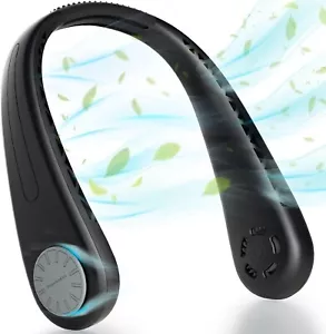 Portable Bladeless Neck Fan for Indoor Outdoor Hanging USB Rechargeable 3 Speeds - Picture 1 of 7