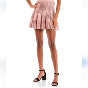 Love & Piece mittelhoher Bund Karomuster Faltenrock Large - Bild 1 von 6