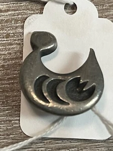 Vintage Rune Tennesmed Sweden Pewter Brooch Lapel Pin Modernist Bird Duck 1970s - Picture 1 of 9