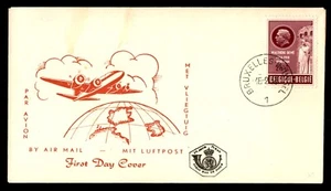 Mayfairstamps Belgium 1958 Airmail Met Vliegtuig first Day Cover aar_76179 - Picture 1 of 2