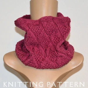 Cowl Knitting Pattern The Pine Cone Cowl Printed Pattern To Knit Yourself - Picture 1 of 5