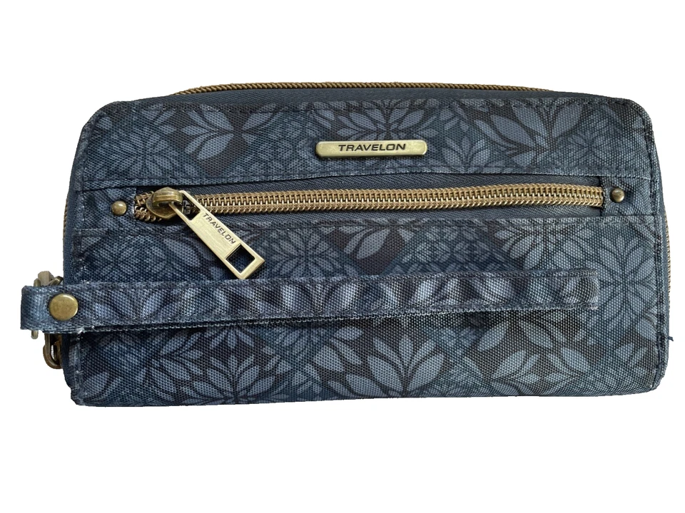 CARTEIRA DE VIAGEM CLUTCH PULSEIRA AZUL MARINHO ESCURO ALÇA COM ZÍPER - Imagem 1 de 4