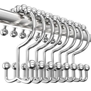 Utopia Bedding Double Glide Roller Set of 12 Shower Curtain Hooks, Double Sid... - Picture 1 of 6