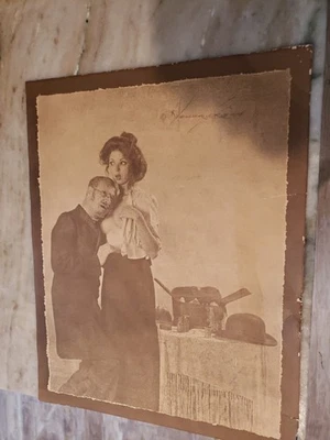 VTG R. Hendrickson Sepia Print Woman Topless And Doctor Small Tear see Pic - Image 1 of 4