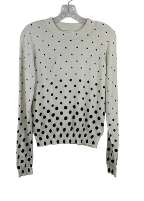 Popsugar White w/Black Polka Dots Long Sleeve Sweater Womens Size Large - Image 1 of 4