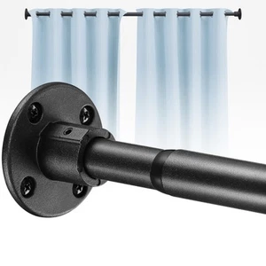Shower Curtain Rod 29-64inch Adjustable Matte Black Heavy Duty 1 Pack - Picture 1 of 7