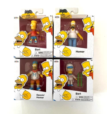 Paquete de 4 figuras de Los Simpson Bart y Homer Simpson Jakks Pacific 2,5" Foto 1 de 4
