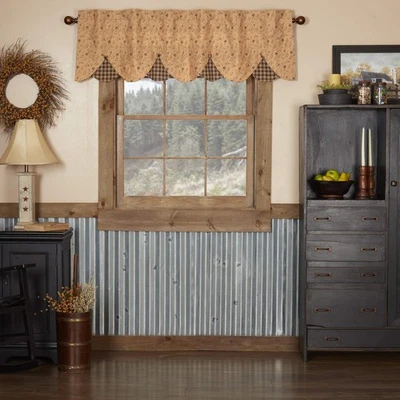 Cortina country VHC Brands Maisie Valance 18x60, bronzeada - Imagem 1 de 4