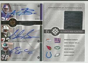 2009 ULTIMATE SIX NFL ROOKIE AUTOGRAPH CARD LeSean McCoy Wells Moreno AUTO SP /6 - Picture 1 of 2