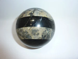 Vintage 4" Granit Marmor Kugel Kugel Poliert Glänzend Schwer Natur - Bild 1 von 5