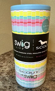 NEW Swig Life 12 Oz Skinny Can Cooler Stainless Good Vibrations Scout + Swig - Picture 1 of 6