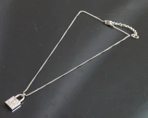 Auténtico collar candado Christian Dior vintage de plata de ley #1305 - Imagen 1 de 8