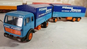 NZG camion Mercedes SK + remorque 1/50 TRUCK LKW trailer no box conrad tekno joa - Foto 1 di 10