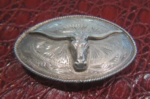 Sterling Silver Longhorn Bull Trophy Buckle 84.8 grams - Picture 1 of 10