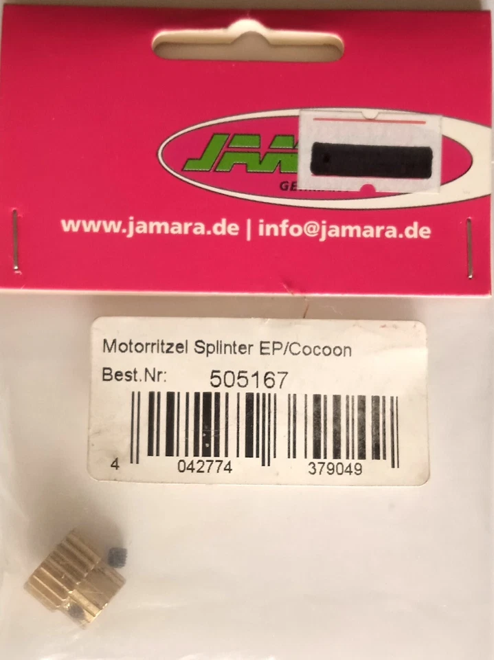 Jamara 505167 Motor Zahnrad Splinter EP RC Auto Vintage Modell Ersatzteile NOS - Bild 1 von 1