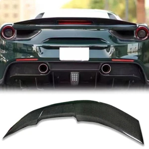 Real Carbon Fiber Rear Trunk Spoiler Wing For Ferrari 488 GTB Spider 2016-2019 - Picture 1 of 8