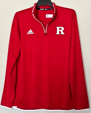 Adidas Rutgers Scarlet Knights Light 1/4 Zip Jacket Men’s Size XL Red L/S Shirt Cover