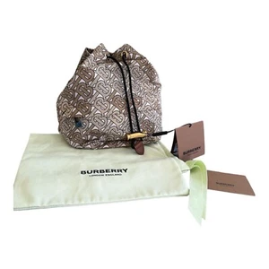 Burberry Tasche Phoebe Pouch Baumwolle & Leder Monogramm Logo Beige Bucket Bag - Bild 1 von 15