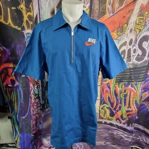 NIKE SPORTSWEAR OVERSHIRT RETRO 1/2 HALF ZIP MARINA BLUE DM5283-407 Size L (A49) - Picture 1 of 9