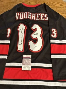 Ari Lehman Signed Custom Black Voorhees Hockey Jersey Jason 1, I Never Die! JSA - Picture 1 of 10