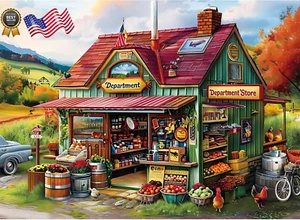 300 Piece Jigsaw Puzzle for Adults Large Piece Shop Puzzle Recycled Cardboard - Picture 1 of 12