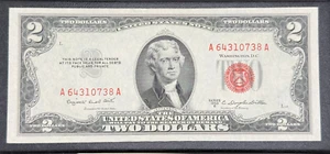 $2 U.S. Banknote 1953B A/A BLOCK Fr# 1511 Pick# 380b Crisp UNC Red Seal SP517 - Picture 1 of 2