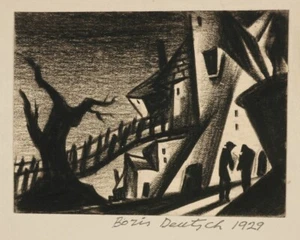 Boris Deutsch (1892-1978) "Nightly motif", drawing, 1925 (1) - Picture 1 of 10