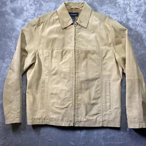 Vintage Herren Claiborne hellbraune hellbraune Wildlederjacke mit Innenfutter Größe Large - Bild 1 von 6