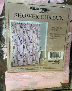 Realtree Advantage Cortina de Ducha Interior Rosa Camuflada 72x72" Kimlor Nuevo en Paquete - Imagen 1 de 4
