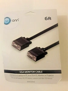 Cable de monitor ONN VGA 6 pies nuevo - Imagen 1 de 5
