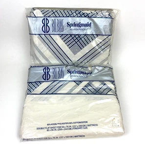 Vintage Bill Blass Washington Square Springmaid Double Fitted & Flat Sheets NWD - Picture 1 of 16