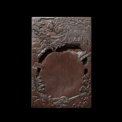 Figura de casa tallada a mano de piedra natural original de China de 8" paisaje tinta Foto 1 de 4