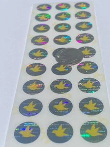100 VOGEL-,50 ZOLL RUNDE SICHERHEITSHOLOGRAMM ETIKETTEN AUFKLEBER SIEGEL - Bild 1 von 2