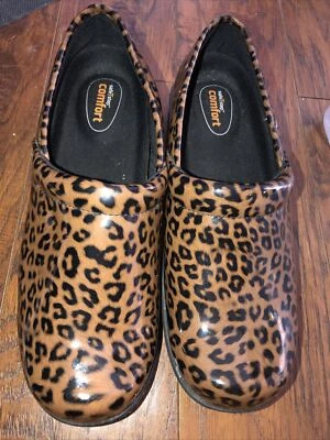 Zuecos para zapatos Safe T Step Comfort para mujer 8,5 estampados de leopardo guepardo enfermería sin deslizamiento Foto 1 de 4