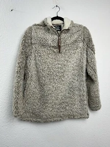 Grizzly Sherpa 1/4 Zip Size S Brown Beige Warm Fleece - Picture 1 of 10
