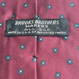 Brooks Brothers Makers Burgundy Floral Foulard Silk Tie Made In USA - Picture 1 of 6