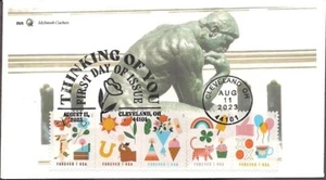 Thinking of You First Day Cover-2023- B&W Cancels-All 5 Stamps- McIntosh Cachets - Picture 1 of 1