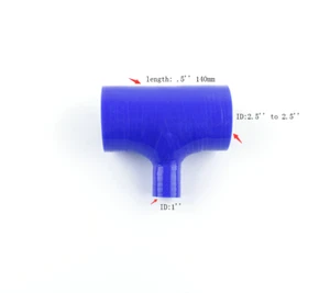 T-sharp Hose length: 5.5'', ID2.5‘’ to 2.5'' T:ID25mm Silicone Coupler Pipe Blue - Foto 1 di 9