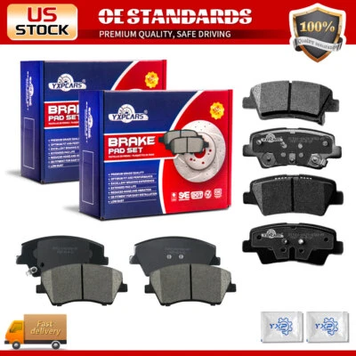 Front Rear Ceramic Brake Pads for 2017 - 2020 Hyundai Elantra Ioniq Kia Niro - Image 1 of 4