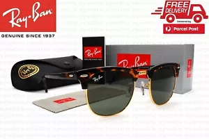 Ray-Ban Clubmaster Sunglasses Tortoise Frame Green G-15 Lens RB3016 W0366 51mm - Picture 1 of 11