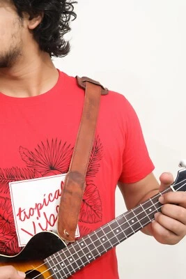 Ukulele Strap Leather Ukelele Straps Mandolin Strap Soprano Concert Tanor Strap - Image 1 of 4
