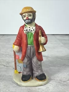 Flambro Emmett Kelly Jr Clown Porzellan Figur Horn Koffer Hobo - Bild 1 von 11