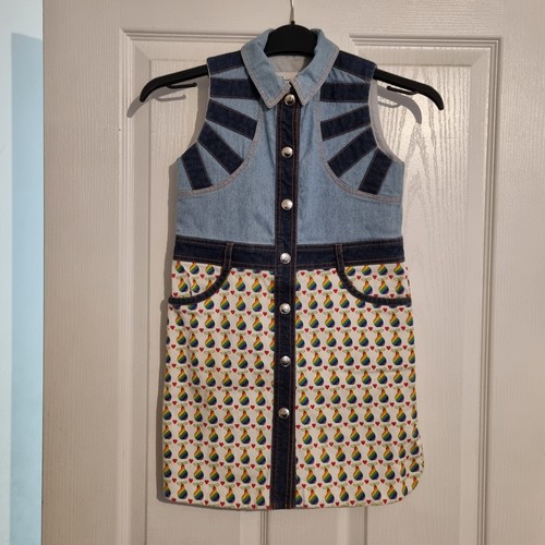 RARO ABITO DA RAGAZZA CHRISTIAN DIOR ARCOBALENO PERA & CUORE PATCHWORK PATCHWORK A SCATTO ANTERIORE 6