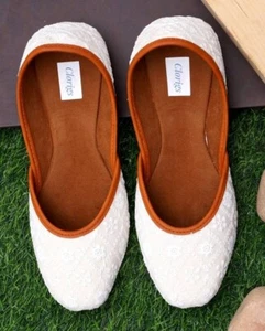 Punjabi Jutti For Ladies Wedding Flat Stylish Mojari Juti Bridal Ethnic Flat - Picture 1 of 6